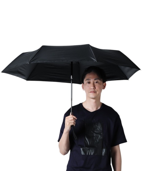 KIZAWA（キザワ）の「自動開閉 晴雨兼用折傘 完全遮光 58cm（折りたたみ傘・レディース・ブラック/ネイビー/グレー/オフホワイト・FREE）」の2枚目の写真