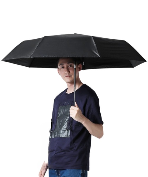 KIZAWA（キザワ）の「自動開閉 晴雨兼用折傘 完全遮光 58cm（折りたたみ傘・レディース・ブラック/ネイビー/グレー/オフホワイト・FREE）」の7枚目の写真