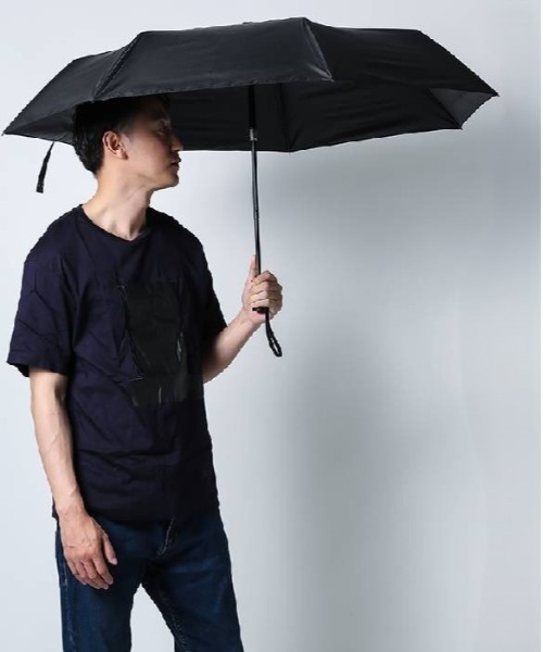 KIZAWA（キザワ）の「自動開閉 晴雨兼用折傘 完全遮光 58cm（折りたたみ傘・レディース・ブラック/ネイビー/グレー/オフホワイト・FREE）」の9枚目の写真