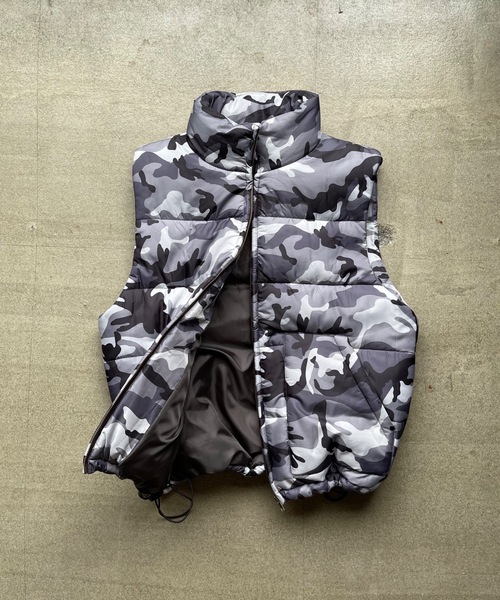 セール】ウッドランドカモフラージュ中綿ベスト（ダウンベスト
