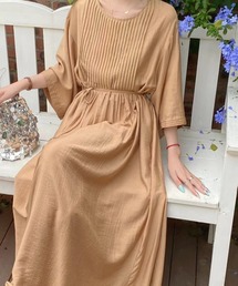 クルーネックロングワンピース