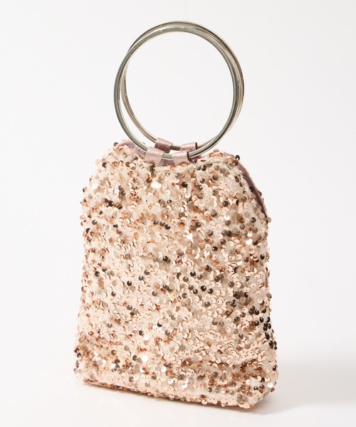 AIMER（エメ）の「【WEB限定】リングハンドルスパンコールパーティーバッグ（ハンドバッグ・レディース・ベージュ/シルバー・FREE）」の2枚目の写真