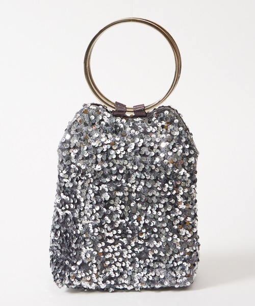 AIMER（エメ）の「【WEB限定】リングハンドルスパンコールパーティーバッグ（ハンドバッグ・レディース・ベージュ/シルバー・FREE）」の3枚目の写真