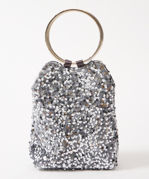 AIMER（エメ）の「【WEB限定】リングハンドルスパンコールパーティーバッグ（ハンドバッグ・レディース・ベージュ/シルバー・FREE）」の5枚目の写真