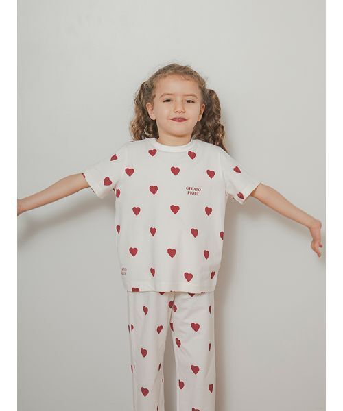 セール】【KIDS】ハート柄Tシャツ（ルームウェア/パジャマ）｜gelato