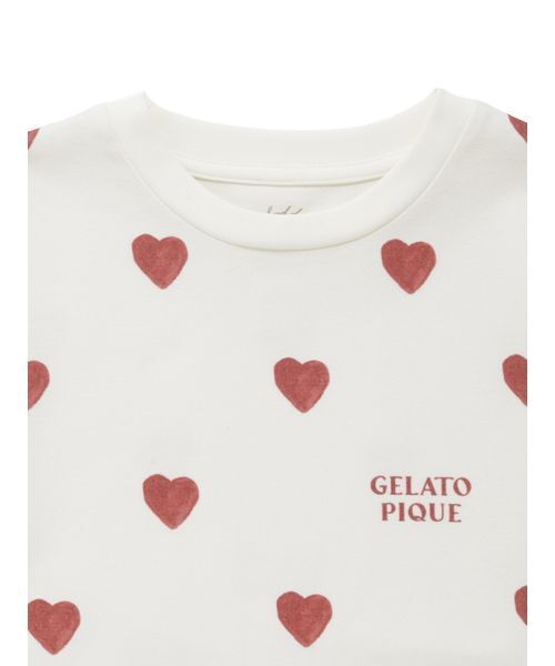 gelato pique（ジェラートピケ）の「【KIDS】ハート柄Tシャツ（ルームウェア/パジャマ・キッズ・ブルー/レッド・90/100/110/120）」の11枚目の写真