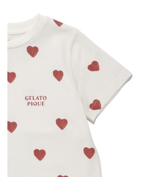 gelato pique（ジェラートピケ）の「【KIDS】ハート柄Tシャツ（ルームウェア/パジャマ・キッズ・ブルー/レッド・90/100/110/120）」の12枚目の写真
