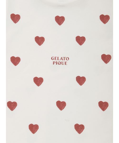 gelato pique（ジェラートピケ）の「【KIDS】ハート柄Tシャツ（ルームウェア/パジャマ・キッズ・ブルー/レッド・90/100/110/120）」の14枚目の写真