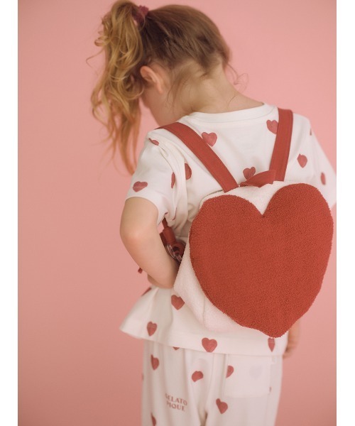 gelato pique（ジェラートピケ）の「【KIDS】ハート柄Tシャツ（ルームウェア/パジャマ・キッズ・ブルー/レッド・90/100/110/120）」の19枚目の写真