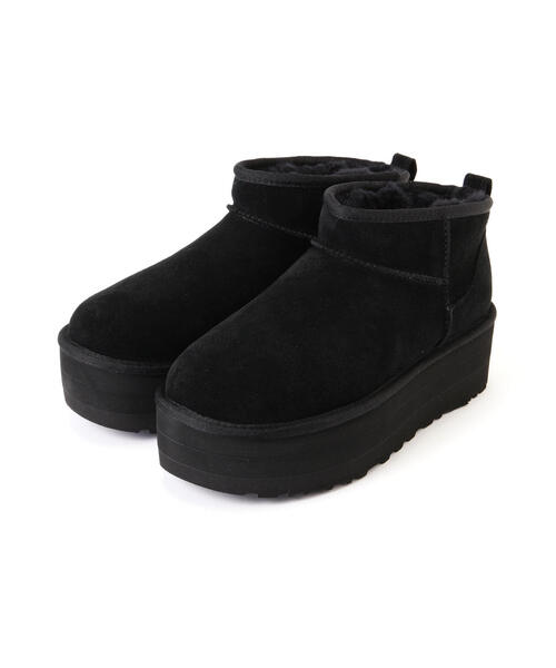 UGG(アグ)の「UGG(アグ)Classic Ultra Mini Platform /1135092(ブーツ・レディース・ベージュ/ブラック・8/7/6)」の1枚目の写真
