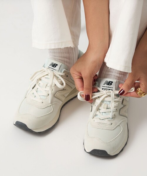 メメ　New Balance 574 ホワイト スニーカー New Balance 海外限定 NEW BALANCE ニューバランス ヌメリック