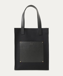 Leather Pocket Canvas Tote