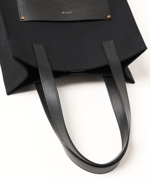 CULLNI（クルニ）の「Leather Pocket Canvas Tote（トートバッグ・メンズ・ブラック/ダークグレー/ブラック×ブルー・ONESIZE）」の7枚目の写真