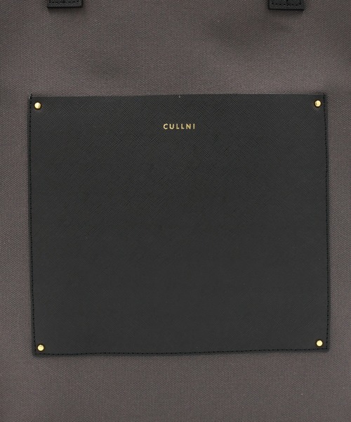 CULLNI（クルニ）の「Leather Pocket Canvas Tote（トートバッグ・メンズ・ブラック/ダークグレー/ブラック×ブルー・ONESIZE）」の9枚目の写真