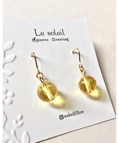 tone(トーン)の「【Le soleil】多面カット シトリンピアス(MA)(ピアス(両耳用)・レディース・その他2/その他1・FREE)」の1枚目の写真
