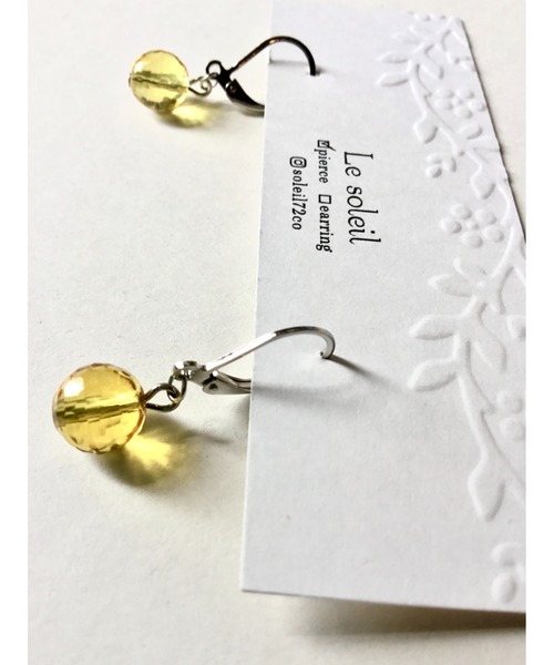tone(トーン)の「【Le soleil】多面カット シトリンピアス(MA)(ピアス(両耳用)・レディース・その他2/その他1・FREE)」の3枚目の写真