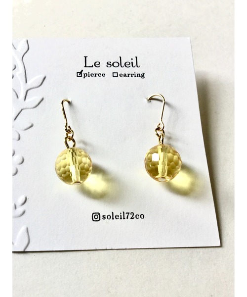 tone(トーン)の「【Le soleil】多面カット シトリンピアス(MA)(ピアス(両耳用)・レディース・その他2/その他1・FREE)」の4枚目の写真