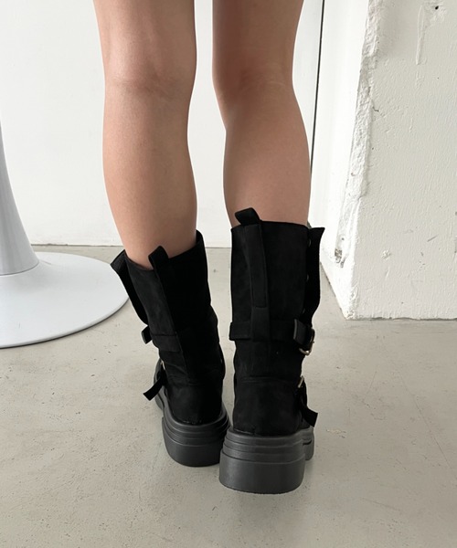 CLEA（クレア）の「ダブルベルト2wayエンジニアブーツ（ブーツ・レディース・ブラウン/ベージュ/ブラック・24.5cm/23.5cm）」の8枚目の写真