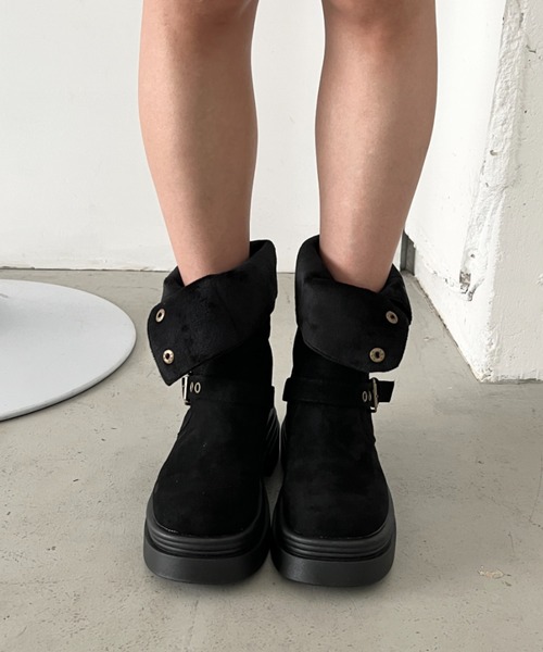 CLEA（クレア）の「ダブルベルト2wayエンジニアブーツ（ブーツ・レディース・ブラウン/ベージュ/ブラック・24.5cm/23.5cm）」の11枚目の写真