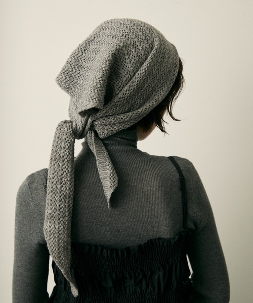 セール】透かし編みニットヘッドスカーフ（ストール/ショール