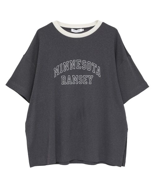 AMERICAN HOLIC(アメリカンホリック)の「ロゴ入りヴィンテージ半袖プルオーバー(Tシャツ/カットソー・レディース・ブラウン/アイボリー/チャコールグレー/ブルー・M/L)」の11枚目の写真