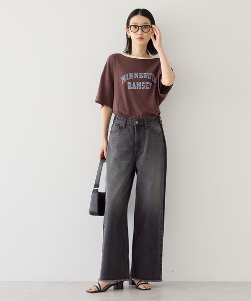 AMERICAN HOLIC(アメリカンホリック)の「ロゴ入りヴィンテージ半袖プルオーバー(Tシャツ/カットソー・レディース・ブラウン/アイボリー/チャコールグレー/ブルー・M/L)」の7枚目の写真