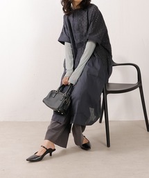 Kana｜カナのシャツワンピース（ブルー・ネイビー/青色系・刺繍）通販