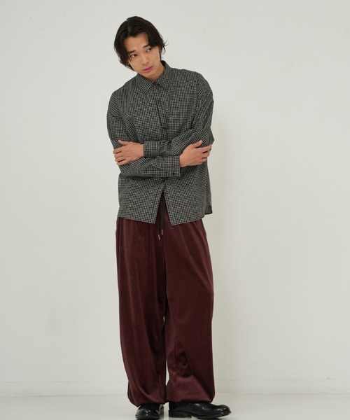 NOMINE（ノミネ）の「【ユニセックス】ロングヨーク オーバーサイズ チェックシャツ（シャツ/ブラウス・レディース・ブラック/ブラウン・フリー）」の7枚目の写真