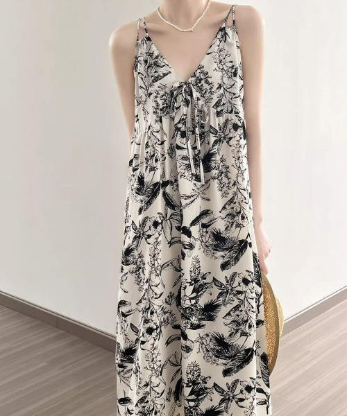 Miniministore（ミニミニストア）の「水墨画風キャミワンピース Vネックワンピ（ワンピース・レディース・アイボリー・L/M）」の14枚目の写真