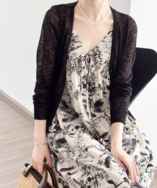 Miniministore（ミニミニストア）の「水墨画風キャミワンピース Vネックワンピ（ワンピース・レディース・アイボリー・L/M）」の8枚目の写真