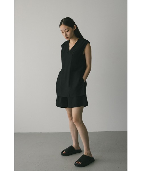 【未使用】SEA タフタ ショートオールインワン Aletta vita オールインワン サロペット ワイドパンツ 2WAY ベア