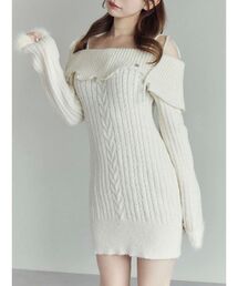 EATME | ヘムシャギーオフショルニットワンピース(ワンピース)