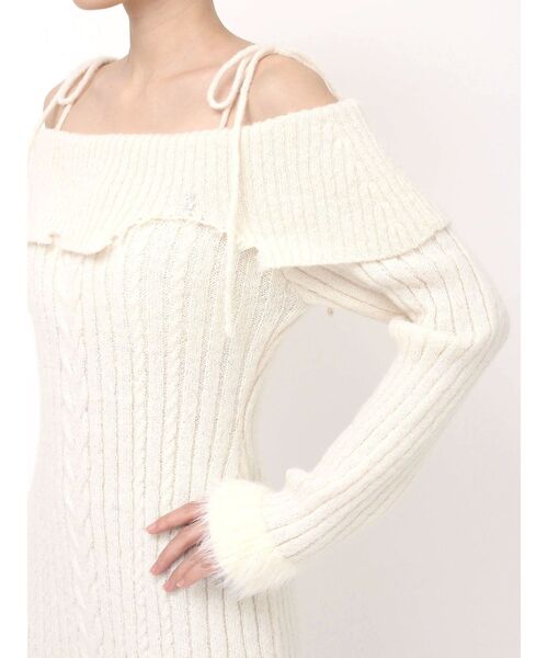 EATME（イートミー）の「ヘムシャギーオフショルニットワンピース（ワンピース・レディース・グレー/アイボリー/ブラック・FREE）」の19枚目の写真