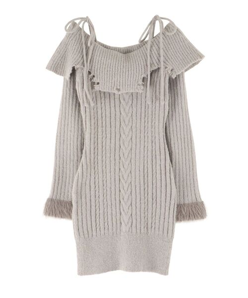 EATME（イートミー）の「ヘムシャギーオフショルニットワンピース（ワンピース・レディース・グレー/アイボリー/ブラック・FREE）」の14枚目の写真