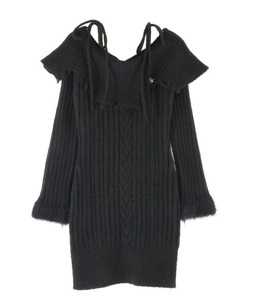 EATME（イートミー）の「ヘムシャギーオフショルニットワンピース（ワンピース・レディース・グレー/アイボリー/ブラック・FREE）」の15枚目の写真