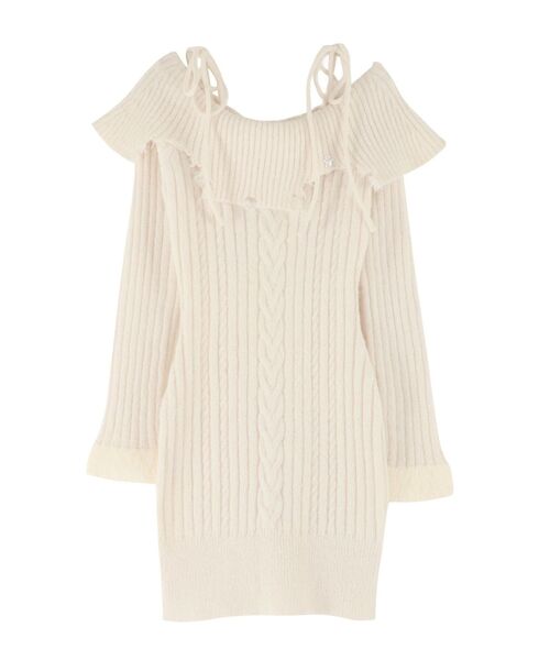 EATME（イートミー）の「ヘムシャギーオフショルニットワンピース（ワンピース・レディース・グレー/アイボリー/ブラック・FREE）」の9枚目の写真