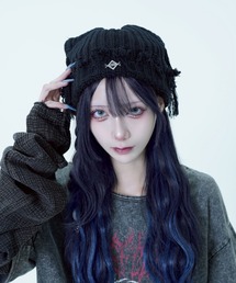 REFLEM(レフレム)の『REFLEM/レフレム』フリンジ猫耳ニット帽(ニットキャップ/ビーニー)