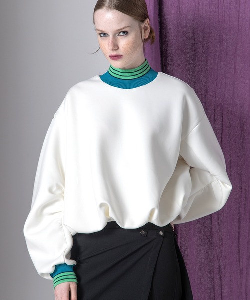 AULA AILA（アウラアイラ）の「マルチボーダーバルーンプルオーバー（Tシャツ/カットソー・レディース・ブラック/レッド/ホワイト・0）」の18枚目の写真