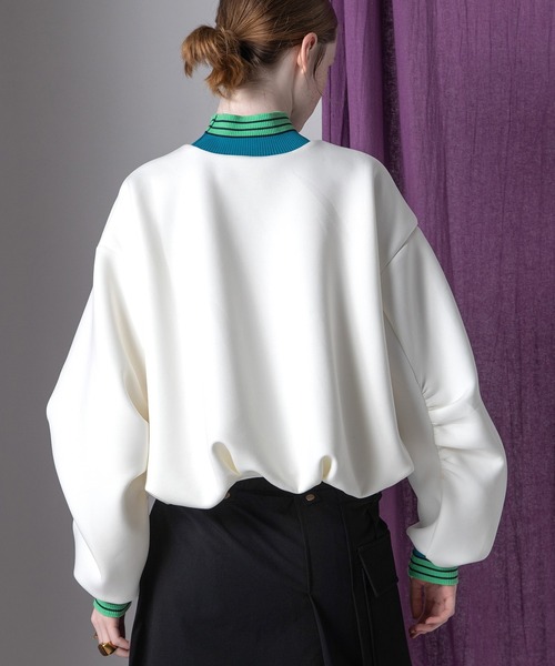 AULA AILA（アウラアイラ）の「マルチボーダーバルーンプルオーバー（Tシャツ/カットソー・レディース・ブラック/レッド/ホワイト・0）」の20枚目の写真