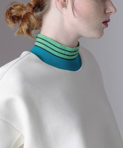 AULA AILA（アウラアイラ）の「マルチボーダーバルーンプルオーバー（Tシャツ/カットソー・レディース・ブラック/レッド/ホワイト・0）」の22枚目の写真