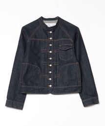 再値下げしました　スースースー　si-si-si　 デニム　ジャケット Si-Si-Si スースースー デニム バンドカラー ジャケット n-603