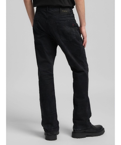 セール】ブーツカットCLEY ブラックオーバーダイストレッチデニム