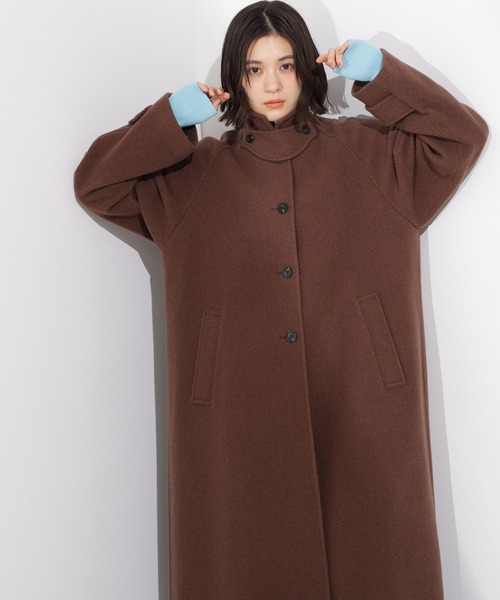 PS/低身長サイズ】ステンカラーロングコート（ステンカラーコート）｜N
