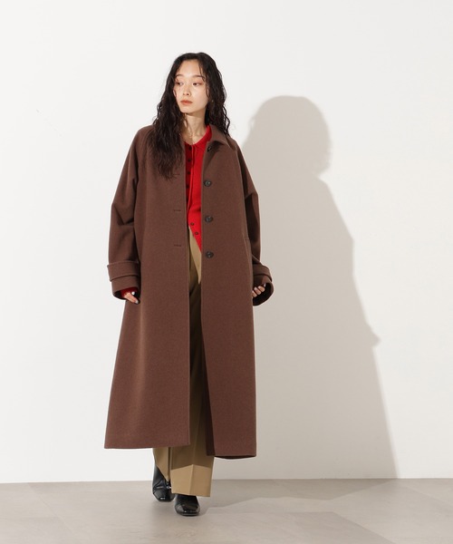 PS/低身長サイズ】ステンカラーロングコート（ステンカラーコート）｜N