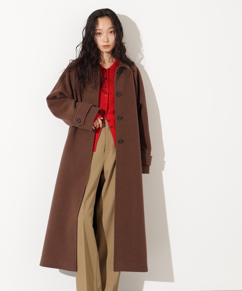 PS/低身長サイズ】ステンカラーロングコート（ステンカラーコート）｜N