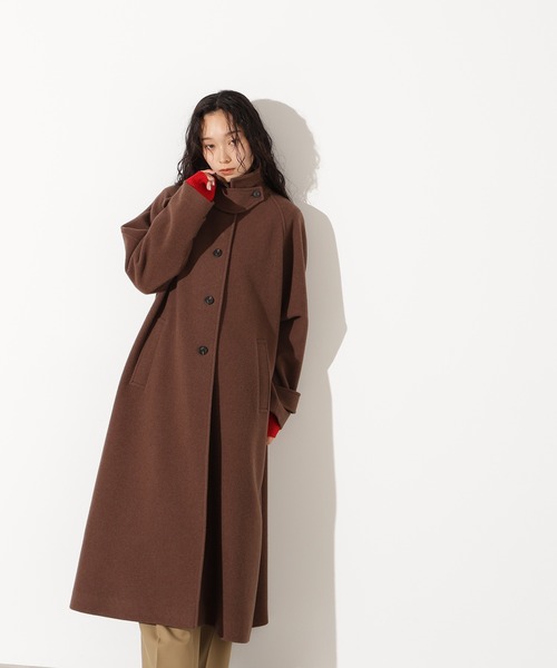 PS/低身長サイズ】ステンカラーロングコート（ステンカラーコート）｜N