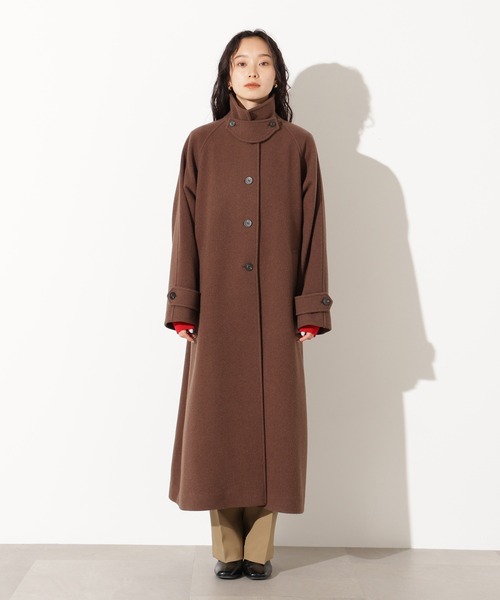 PS/低身長サイズ】ステンカラーロングコート（ステンカラーコート）｜N