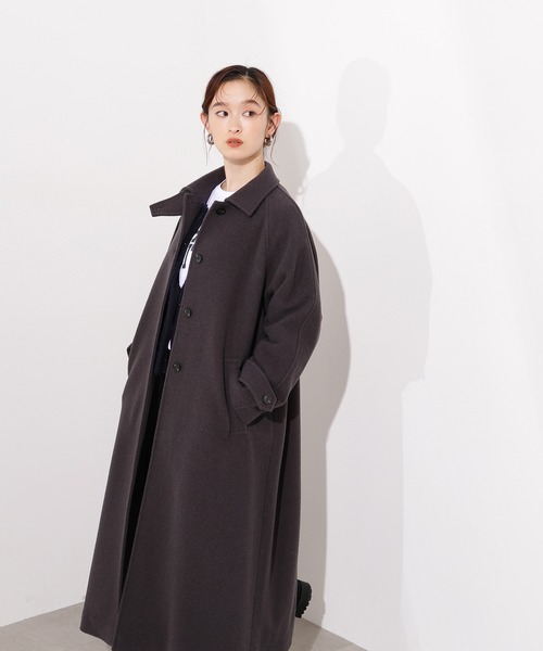 PS/低身長サイズ】ステンカラーロングコート（ステンカラーコート）｜N
