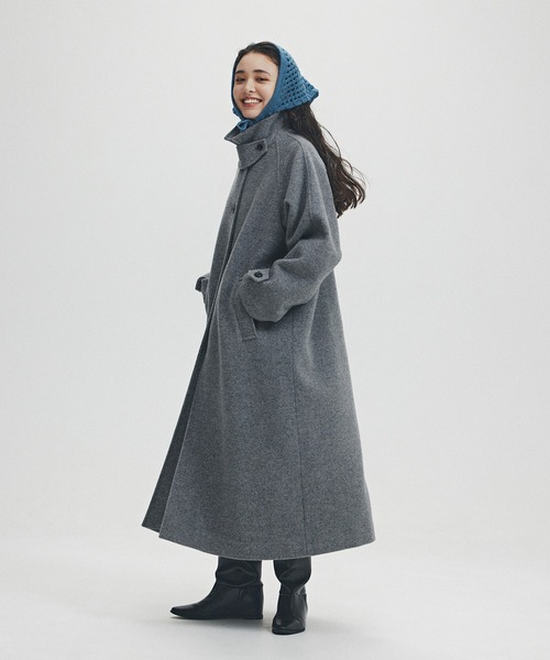 N.（N. Natural Beauty Basic）（エヌエヌナチュラルビューティーベーシック）の「【PS/低身長サイズ】ステンカラーロングコート（ステンカラーコート・レディース・チャコールグレー/グレー/ブラウン・P/S/MEDIUM/SMALL）」の5枚目の写真
