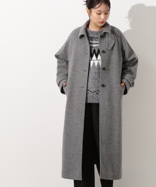 PS/低身長サイズ】ステンカラーロングコート（ステンカラーコート）｜N